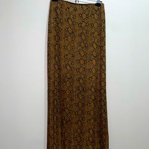 90s slinky snake print maxi skirt